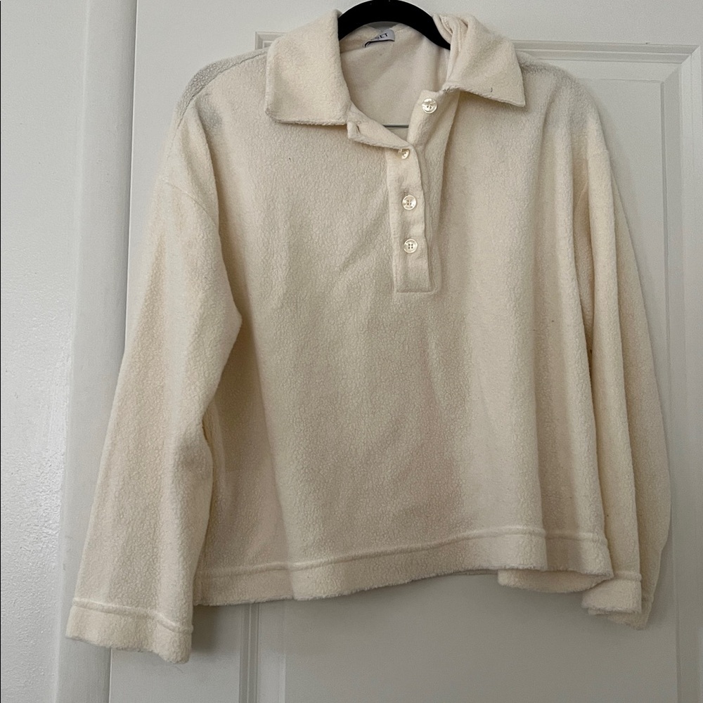 Leset Cream Polo Sweater